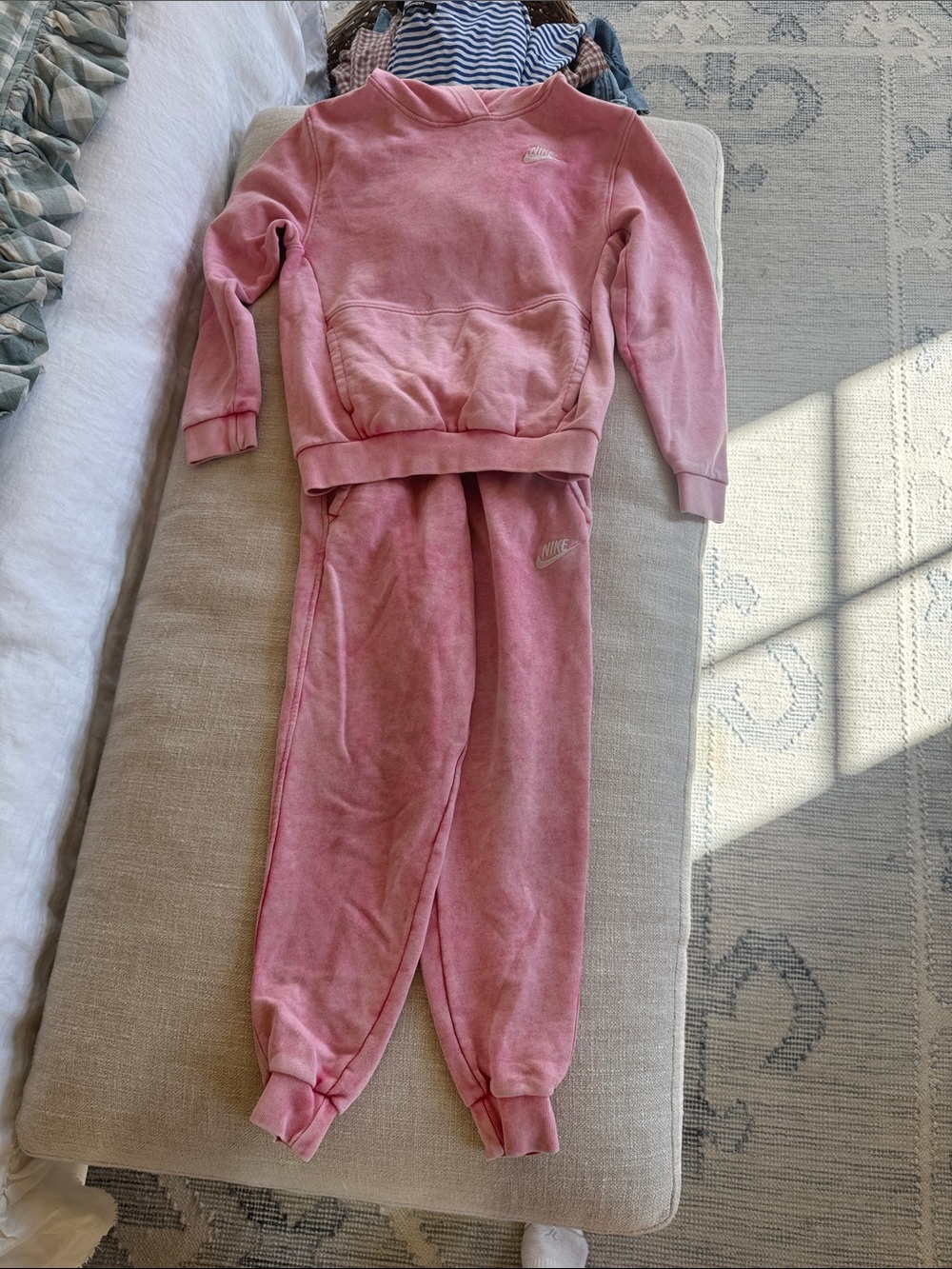 Nike Girls Pink Velour Sweatshirt & Joggers Set
